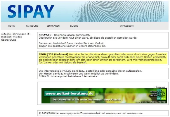 Das Internetportal SIPAY.EU startet mit der ersten Phase Bild: Das Internetportal SIPAY.EU startet mit der ersten Phase