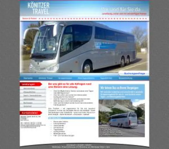 Eine neue Internetpräsenz für das Busunternehmen “Könitzer Travel” Bild: Eine neue Internetpräsenz für das Busunternehmen “Könitzer Travel”