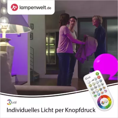 Jederzeit das passende Lichtszenario: Fernsteuerbare iDual-Lampen und -Leuchten im Sortiment von Lampenwelt.de Bild: Jederzeit das passende Lichtszenario: Fernsteuerbare iDual-Lampen und -Leuchten im Sortiment von Lampenwelt.de