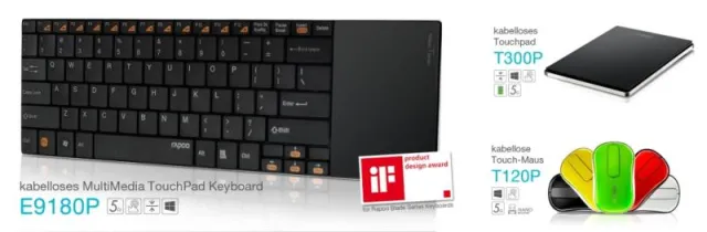 Bild: Windows 8 leicht gemacht: Rapoo präsentiert 5 GHz Wireless-Produkte mit Multitouch-Gestensteuerung