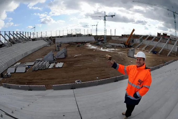 Firma Hieber beim Stadionbau stark vertreten Bild: Firma Hieber beim Stadionbau stark vertreten