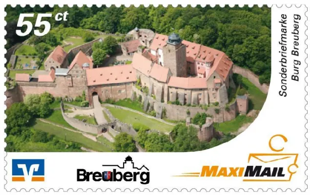Bild: MaxiMail präsentiert neue Briefmarke mit dem Motiv der Burg Breuberg