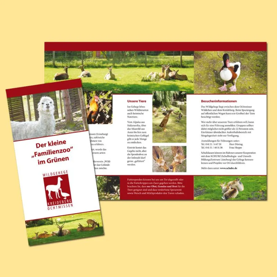 Der neue Infoflyer des Wildgeheges Kreideberg