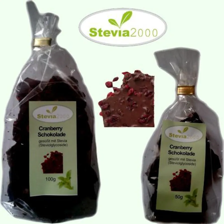 Stevia2000 Cranberry Schokolade - Genuss ohne Reue