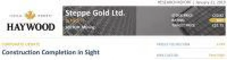 Steppe Gold - Mit einer Marge von fast 1000 USD pro Unze Gold im Fokus der Analysten Bild: Steppe Gold - Mit einer Marge von fast 1000 USD pro Unze Gold im Fokus der Analysten