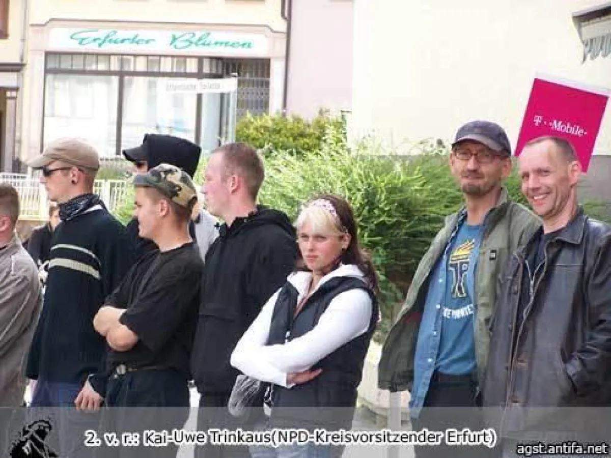 NPD-Führer Trinkaus nach dem gescheiterten Angriff in Arnstadt, 6. Juli 2007