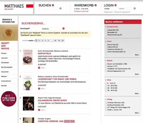 Bild: Schneller zum richtigen Buch - ipunkt optimiert Suche für Matthaes-Buchshop