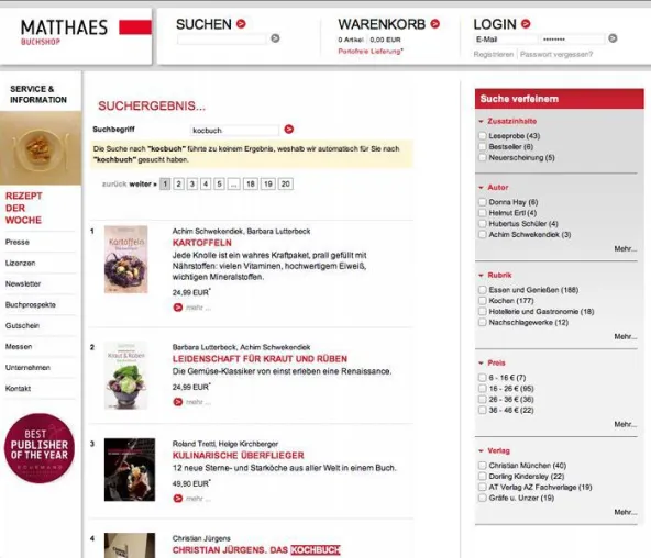 Bild: Schneller zum richtigen Buch - ipunkt optimiert Suche für Matthaes-Buchshop