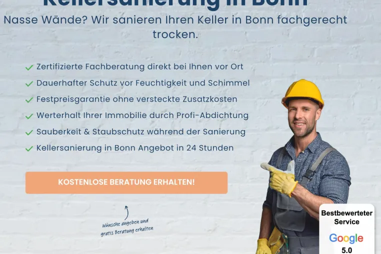 KfW-Förderung: Kellersanierung in Bonn kombiniert Trocknenlegung und Perimeterdämmung Bild: KfW-Förderung: Kellersanierung in Bonn kombiniert Trocknenlegung und Perimeterdämmung