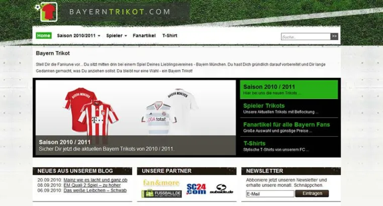 Bild: Bei bayerntrikot.com können sämtliche Trikots des FC Bayern München günstig erworben werden