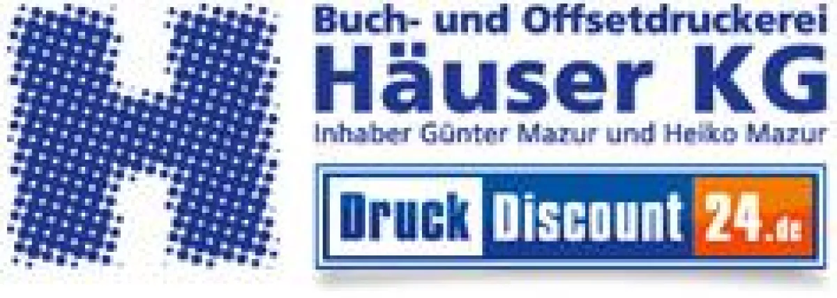 Logo der Buch- und Offsetdruckerei Häuser KG mit der Online - Druckerei DruckDiscount24.de