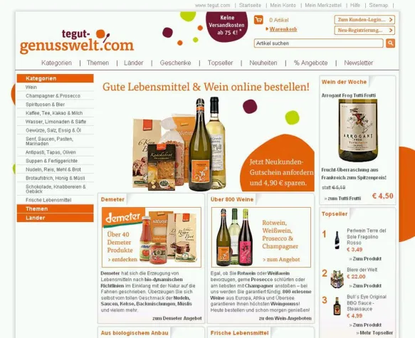 Bild: tegut… steigt mit Partner gourmondo.de in den Online-Lebensmittelhandel ein