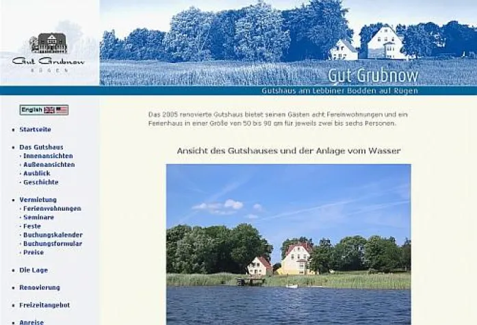Bild: Gutshaus Grubnow Rügen geht mit neuen Internetauftritt online