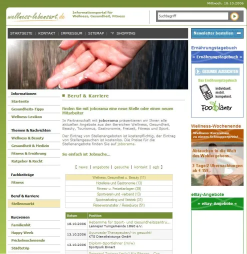 Bild: wellness-lebensart.de hilft bei der Jobsuche