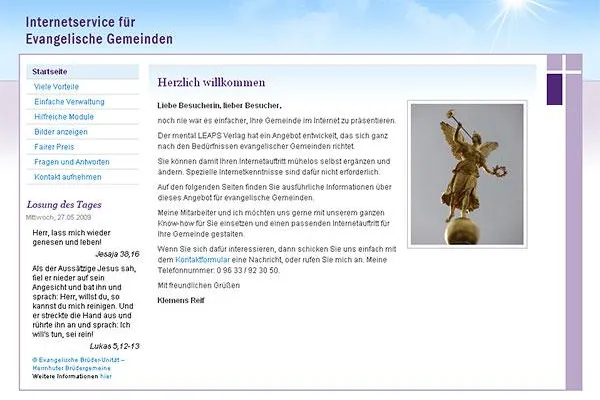Bild: Neues Angebot für Präsentation Evangelischer Gemeinden im Internet