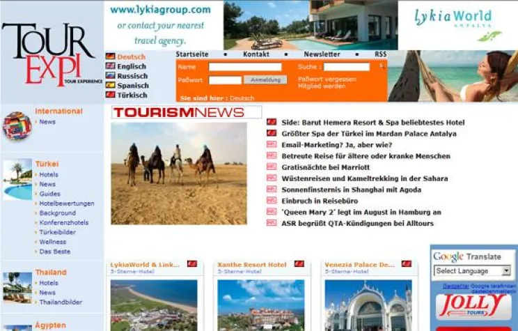 Bild: Reiseportal Tourexpi mit neuem Layout