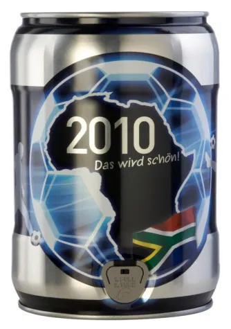 Bild: Partyfässer im Fußball-Design