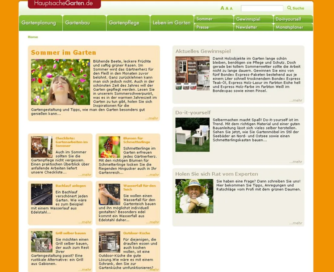 HauptsacheGarten.de stimmt mit praktischen Tipps und dekorativen Gestaltungsideen auf den Sommer e