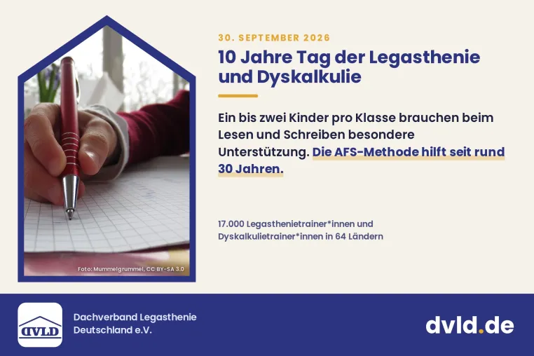 10 Jahre Tag der Legasthenie und Dyskalkulie: DVLD zeigt, was Eltern heute tun können Bild: 10 Jahre Tag der Legasthenie und Dyskalkulie: DVLD zeigt, was Eltern heute tun können