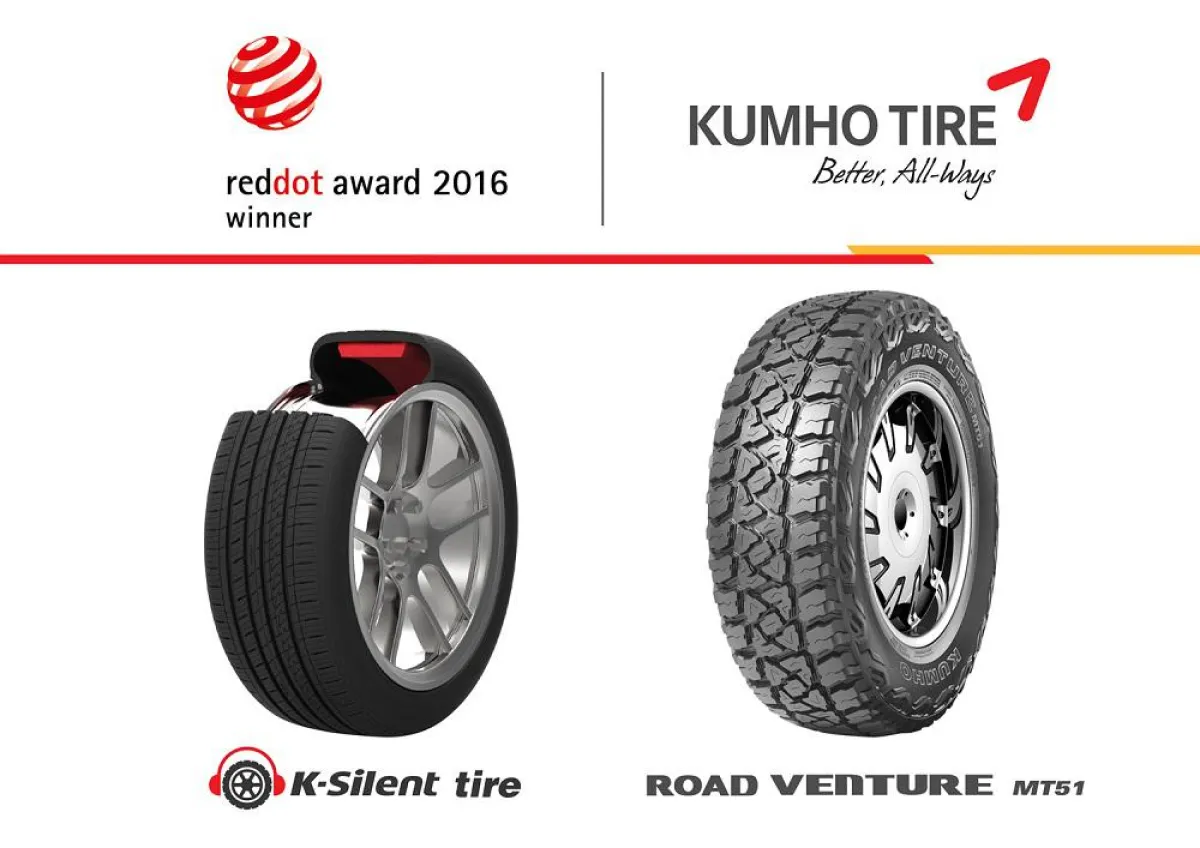 Zwei Kumho Reifen mit Red-Dot Designpreis ausgezeichnet