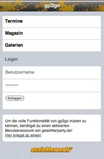 Bild: "Deine Community, Deine Freunde - Immer und überall dabei" - gesichterparty.de jetzt auch als Mobilversion