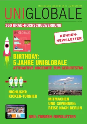 Bild: 5 Jahre mitten im Studentenleben: Bundesweites Hochschulmagazin UNIGLOBALE feiert Geburtstag