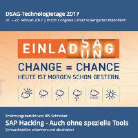 SAP Hacking: IBS Schreiber auf den DSAG-Technologietagen 2017 Bild: SAP Hacking: IBS Schreiber auf den DSAG-Technologietagen 2017