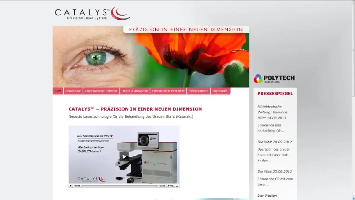 Screenshot www.catalys.de
