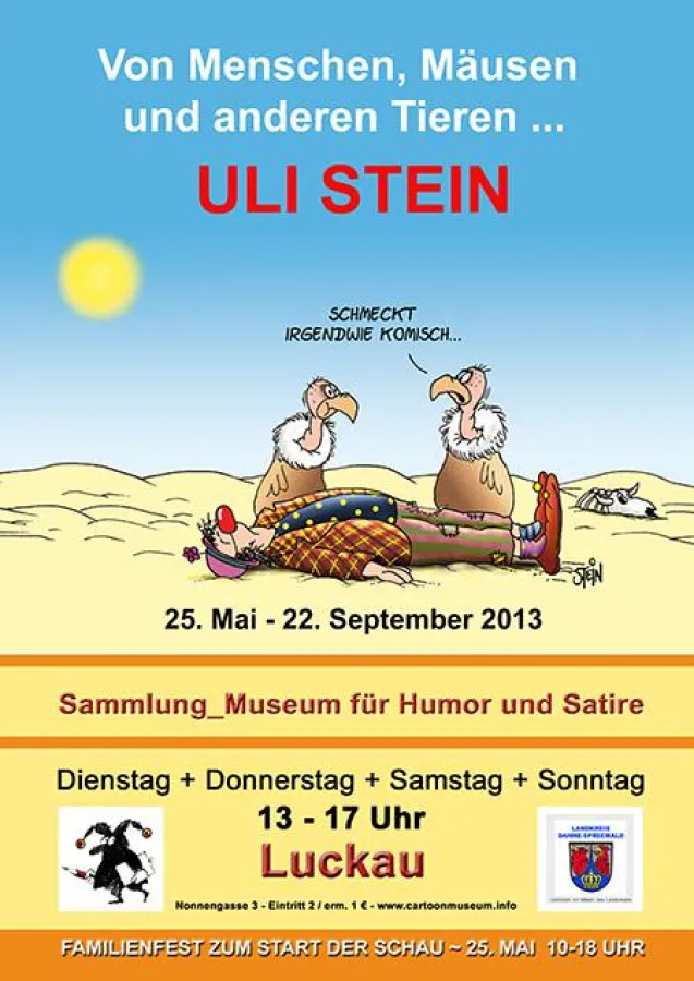 Plakat zur Ausstellung - Cartoon von Uli Stein