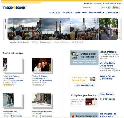 Bild: imagelooop.de tauscht Fotos mit anderen Web 2.0-Diensten wie Myspace aus