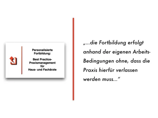 Bild: Personalisierte Fortbildung „Best Practice-Praxismanagement“ für Haus- und Fachärzte