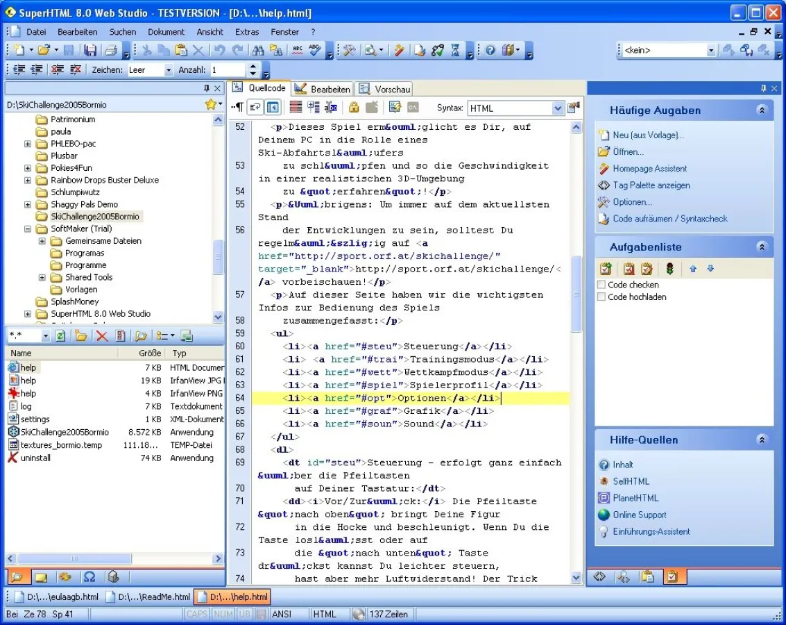Professioneller, deutschsprachiger Webeditor: SuperHTML 8.0 Web Studio