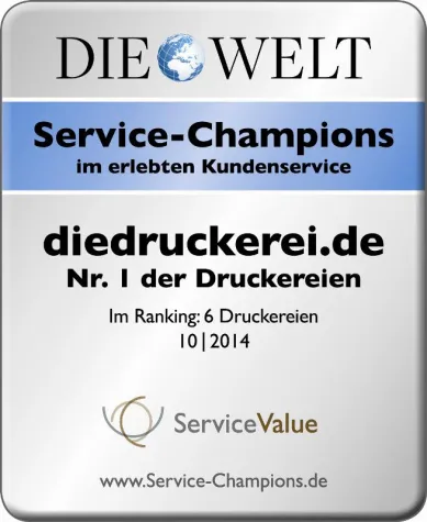 Bild: diedruckerei.de holt erneut den Titel bei Service-Champions 2014
