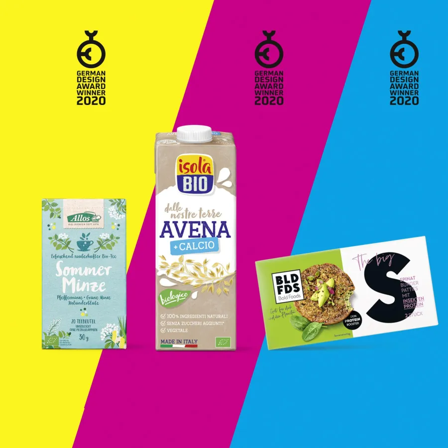 © HAJOK: German Design Award für das Packaging von Allos Tee, Isola Bio & Bold Foods