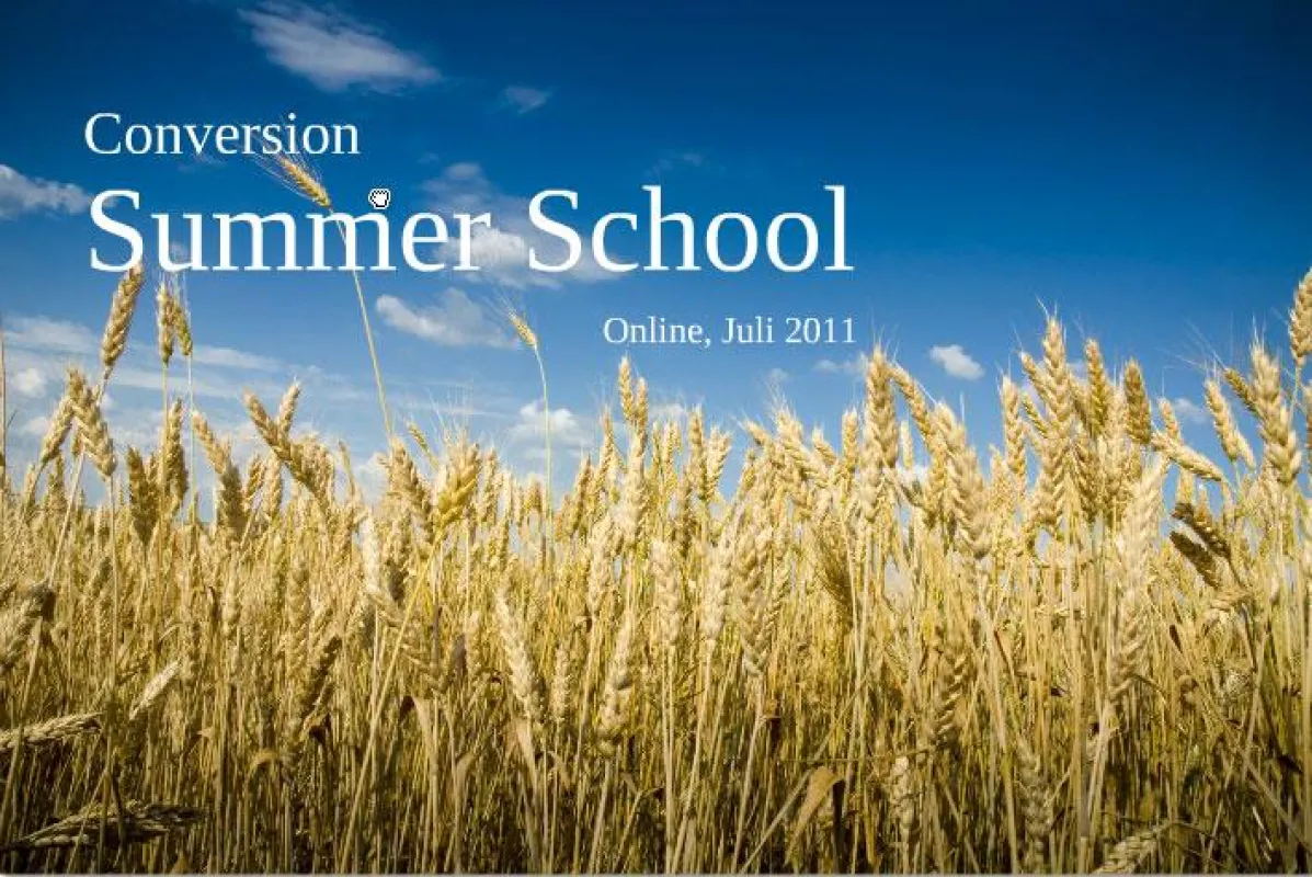 ConversionSummer School 2011
