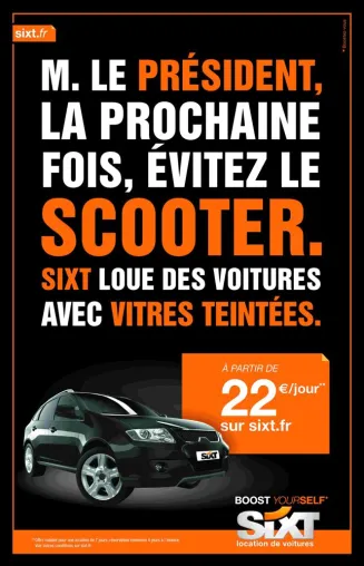 Sixt Anzeige in Frankreich Bild: Sixt Anzeige in Frankreich