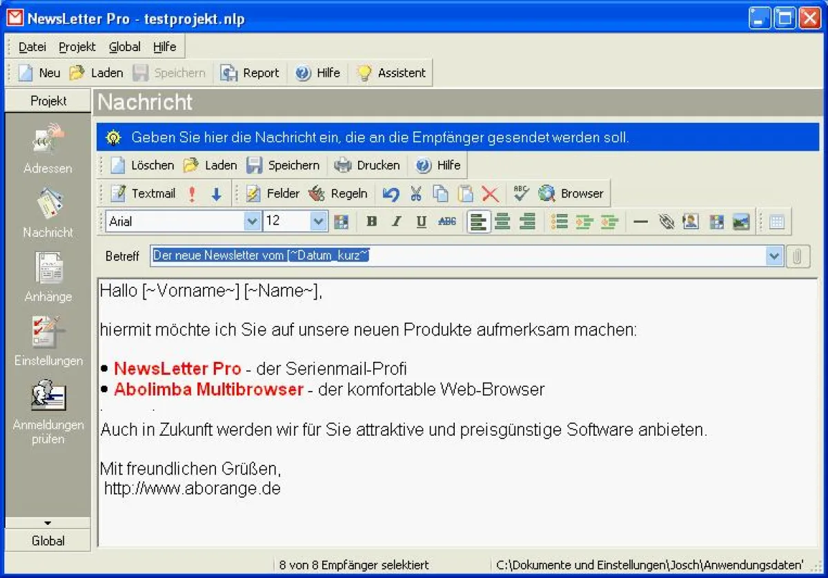 NewsLetter Pro - Versenden Sie personalisierte E-Mails