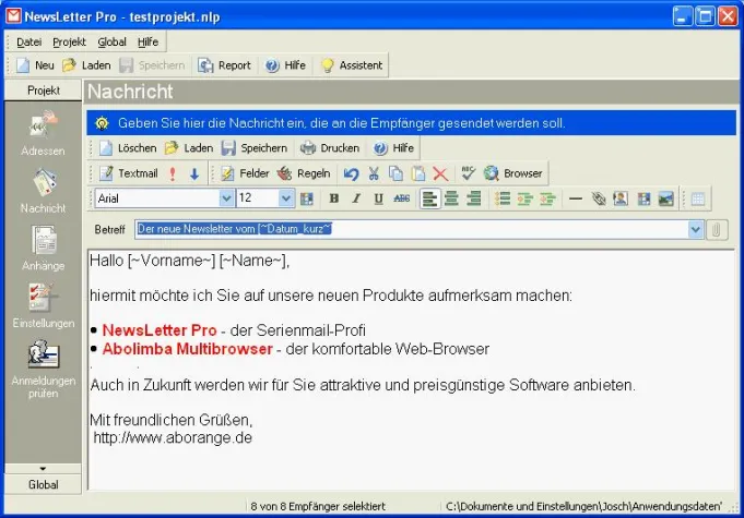 Bild: So einfach versenden Sie personalisierte E-Mails mit NewsLetter Pro
