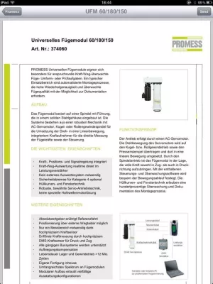 Bild: PROMESS Produktinformationen über Smartphone
