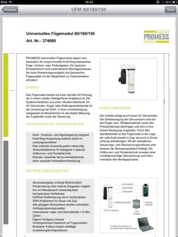 Bild: PROMESS Produktinformationen über Smartphone