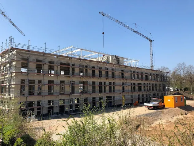 Neues Bürogebäude für das Stahlinstitut VDEh: Rohbau steht Bild: Neues Bürogebäude für das Stahlinstitut VDEh: Rohbau steht