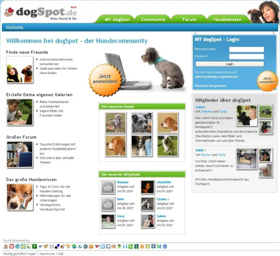 dogSpot.de – Community vernetzt Hunde und Hundebegeisterte im Internet Bild: dogSpot.de – Community vernetzt Hunde und Hundebegeisterte im Internet