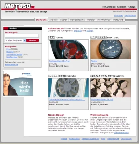 Bild: motoso.de geht mit überarbeitetem Portal für Zubehör, Ersatzteile und Tuning online
