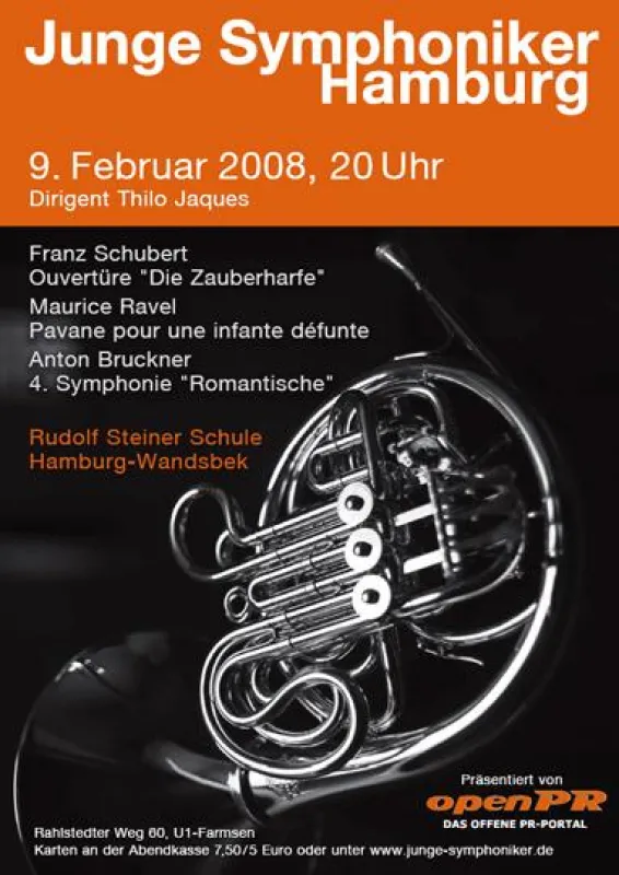 Bruckner, Ravel und Schubert: Das erste Konzert 2008 der Jungen Symphoniker Hamburg