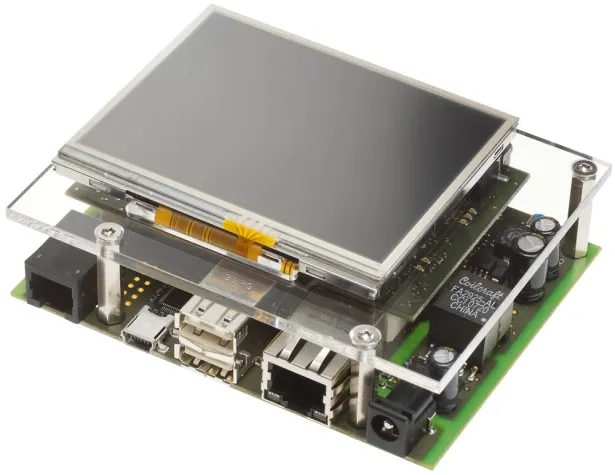 Bild: Hammerhead Entwicklungskit HEK1 mit PoE fähigem Embedded Linux Board, FPGA und Touchscreen