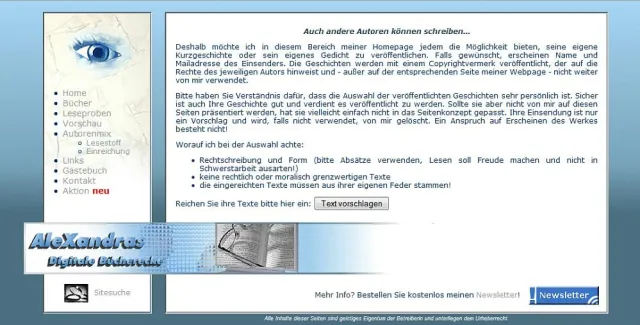 Bild: Hier können Autoren veröffentlichen - AleXandras Digitale Bücherecke