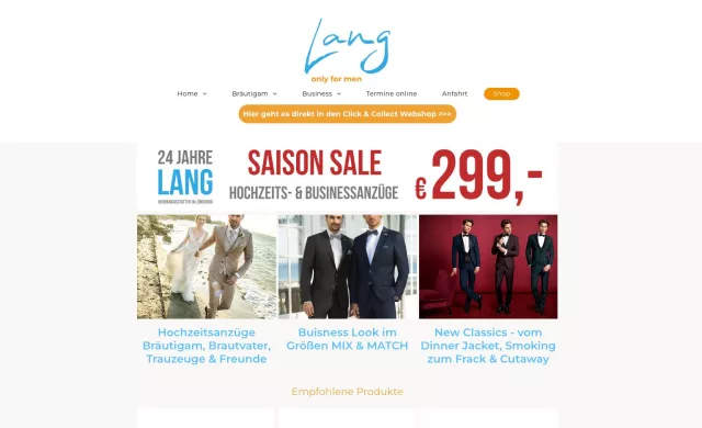 Bild: LANG Herrenausstatter revolutioniert das Anzugs-Shopping mit innovativem Click & Collect System