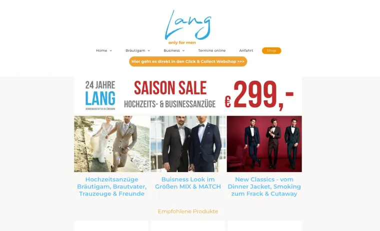 Bild: LANG Herrenausstatter revolutioniert das Anzugs-Shopping mit innovativem Click & Collect System