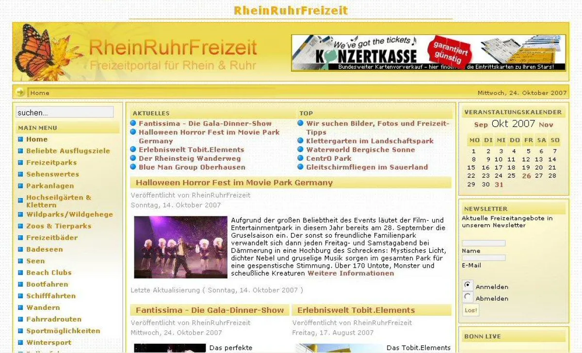 Das Freizeitportal RheinRuhrFreizeit.de bietet kostenlose Anregungen und Tipps zu unterschiedlichen Freizeitmöglichkeiten der Region