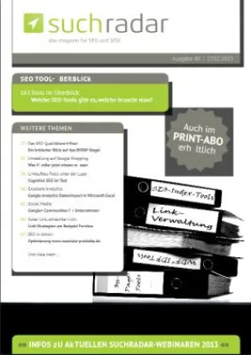 SEO-Tools im Überblick: Magazin suchradar hilft Websitebetreibern bei der für sie richtigen Toolauswahl Bild: SEO-Tools im Überblick: Magazin suchradar hilft Websitebetreibern bei der für sie richtigen Toolauswahl